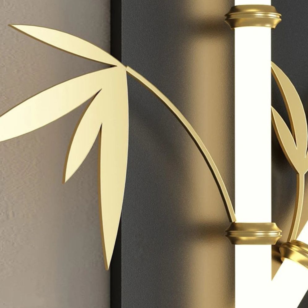 Applique Murale Style Bambou en Métal Design Exotique - Lumiine