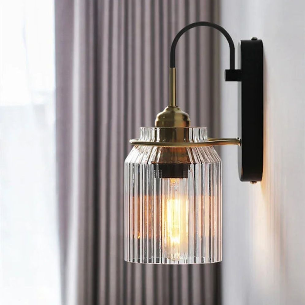 Applique Murale Vintage Phansthy en Verre Clair pour Escalier Loft - Lumiine