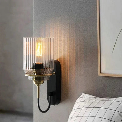 Applique Murale Vintage Phansthy en Verre Clair pour Escalier Loft - Lumiine