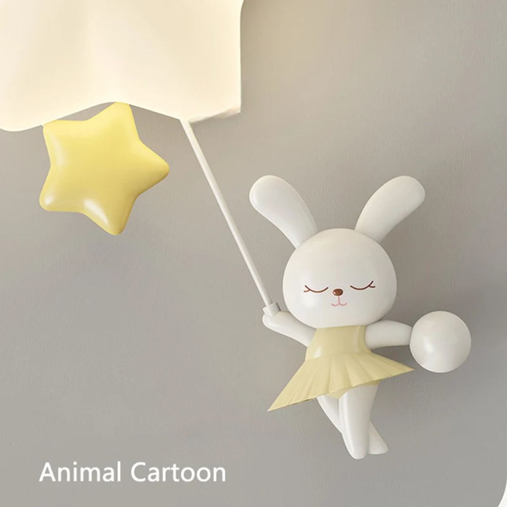Appliques Murale LED Minimalistes Lapin Nuage pour Fille - Lumiine