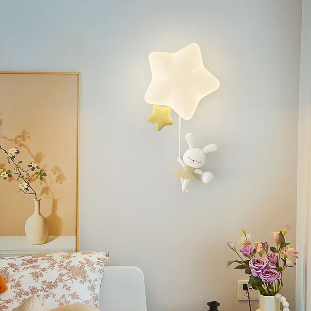 Appliques Murale LED Minimalistes Lapin Nuage pour Fille - Lumiine