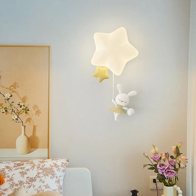 Appliques Murale LED Minimalistes Lapin Nuage pour Fille - Lumiine