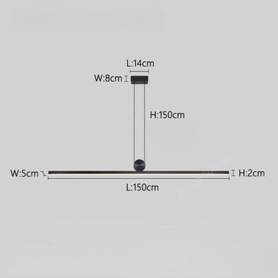 Bande Minimaliste Moderne Suspension Led Lumières pour Salon - Lumiine