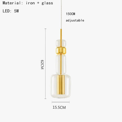 Suspension Design en Métal et Verre - Lumiine