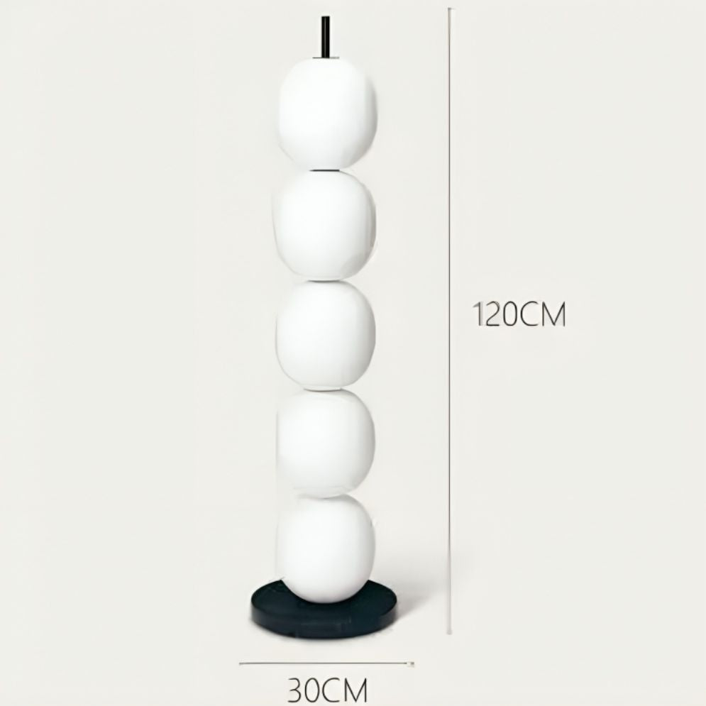 Lampadaire blanc et Noir en métal et Verre pour Intérieur - Lumiine