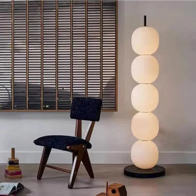 Lampadaire blanc et Noir en métal et Verre pour Intérieur - Lumiine