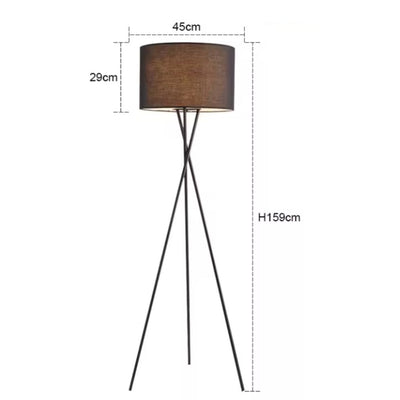Lampadaire Design Noir avec Abat-Jour en Tissu Creative - Lumiine

