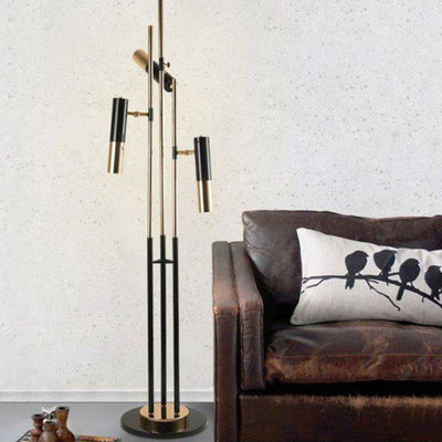 Lampadaire Design Noir et Or à Triple Leds - Lumiine