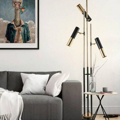 Lampadaire Design Noir et Or à Triple Leds - Lumiine