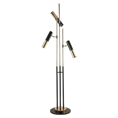 Lampadaire Design Noir et Or à Triple Leds - Lumiine