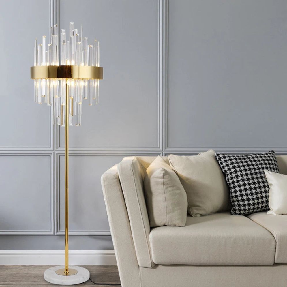Lampadaire Design Nordique Luxe en Cristal