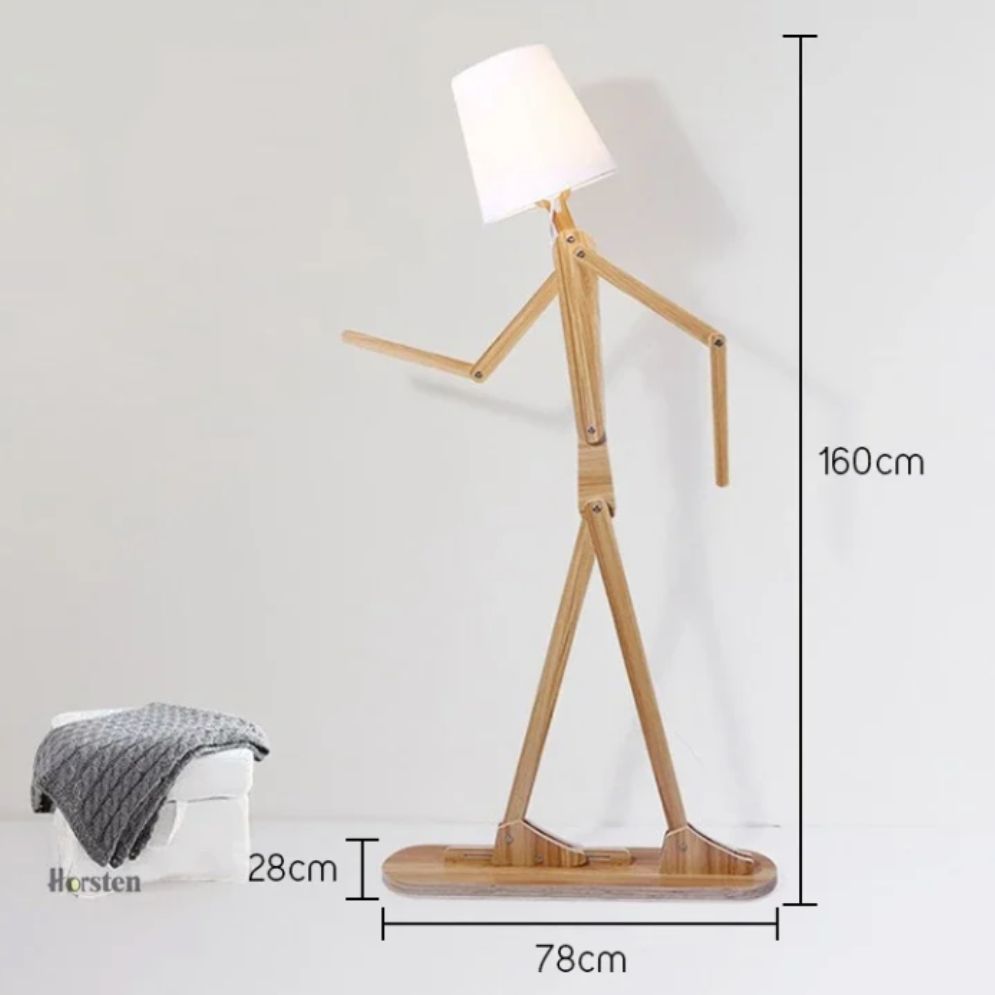 Lampadaire en Bois en Forme de Bonhomme Style Japonais - Lumiine
