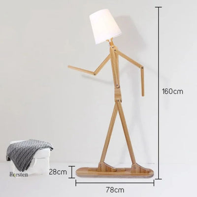Lampadaire en Bois en Forme de Bonhomme Style Japonais - Lumiine