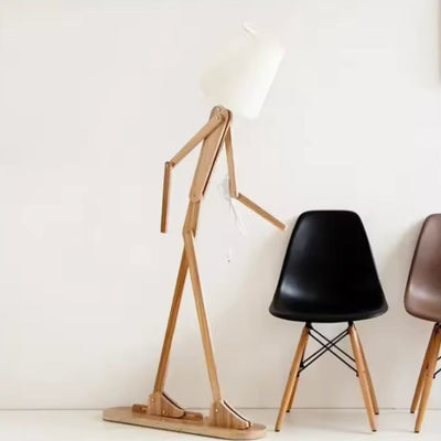 Lampadaire en Bois en Forme de Bonhomme Style Japonais - Lumiine