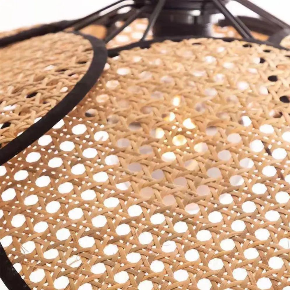 Lampadaire en Rotin Naturel Fait Main pour Intérieur et Extérieur - Lumiine