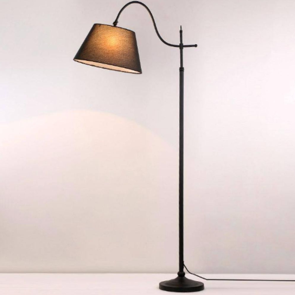 Lampadaire Moderne Abat-Jour Arrondi en Tissu Steel - Lumiine