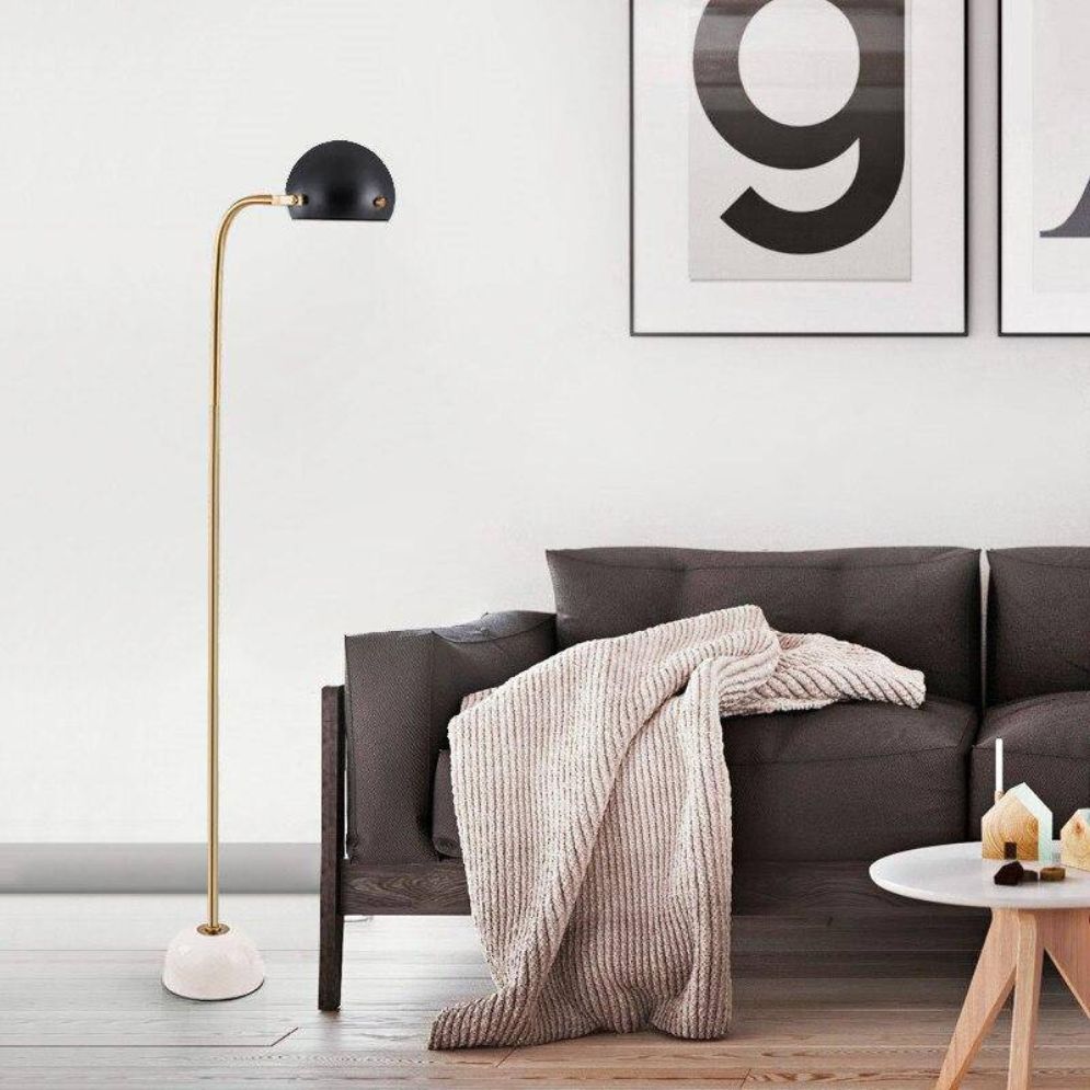 Lampadaire Moderne en Verre Doré pour Décoration Intérieure Nordique - Lumiine