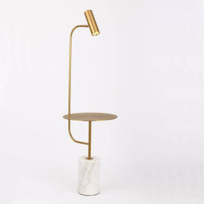Lampadaire Nordique Doré avec Base en Marbre Réglable