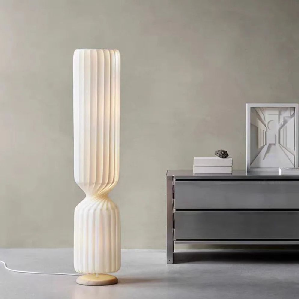  Lampadaire Plissé Japandi en Tissu pour Décoration Intérieure - Lumiine