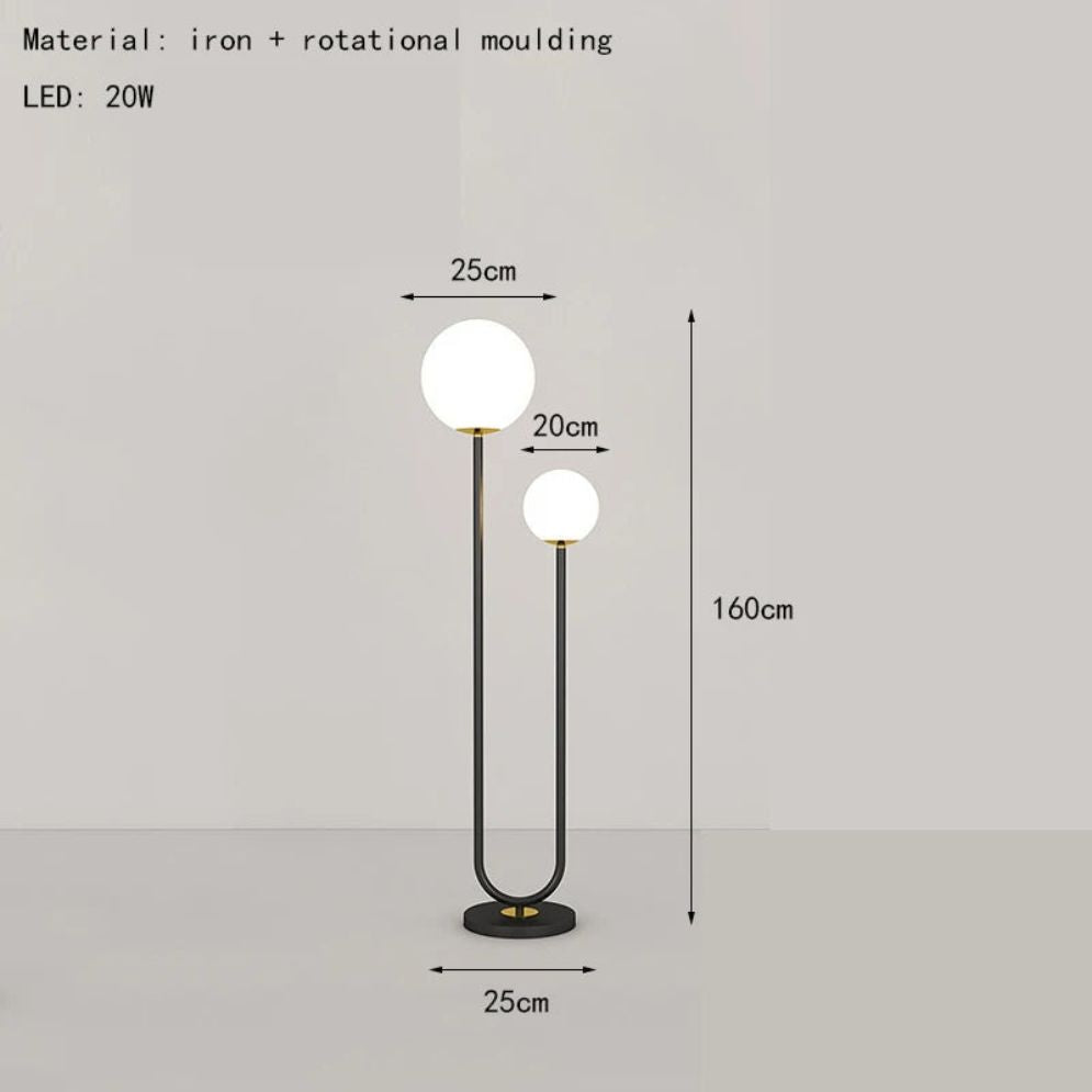 Lampadaire Rétro en Verre Design Nordique pour Décoration Intérieure - Lumiine