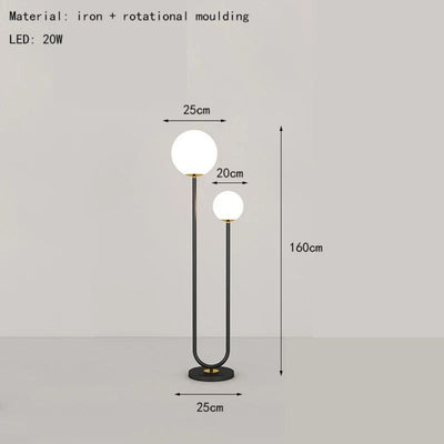 Lampadaire Rétro en Verre Design Nordique pour Décoration Intérieure - Lumiine