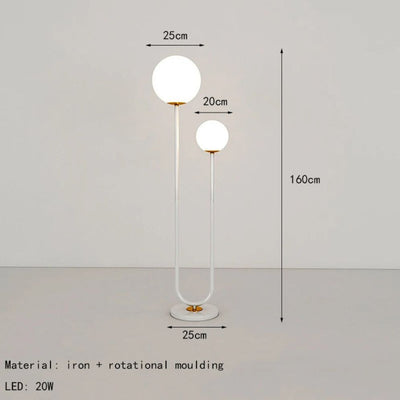 Lampadaire Rétro en Verre Design Nordique pour Décoration Intérieure - Lumiine