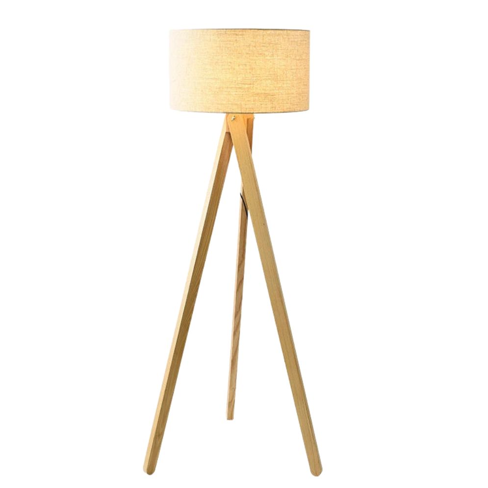 Lampadaire Scandinave en Bois à Trois Pieds - Lumiine