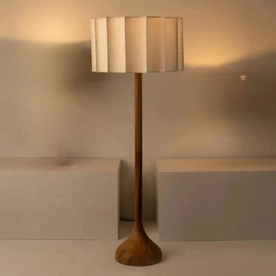 Lampadaire Vintage en Bois Massif Style Wabi Sabi Décoration Intérieure - Lumiine
