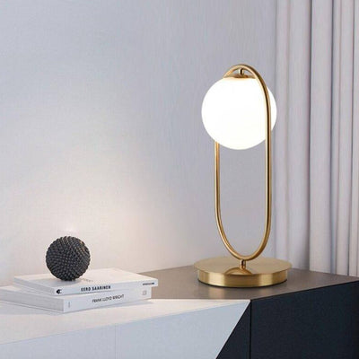 Lampe à Poser Led Anneau en Métal et Boule en Verre Chao - Lumiine