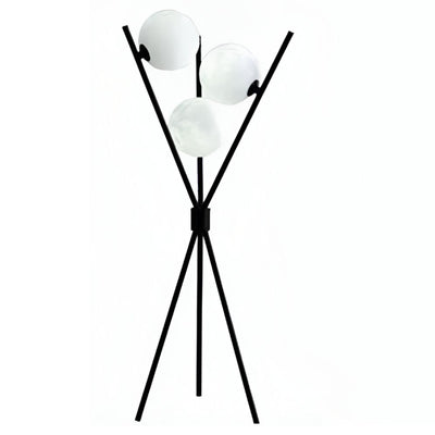 Lampe à Poser en Métal et Globes En Verre Blanc Universe - Lumiine
