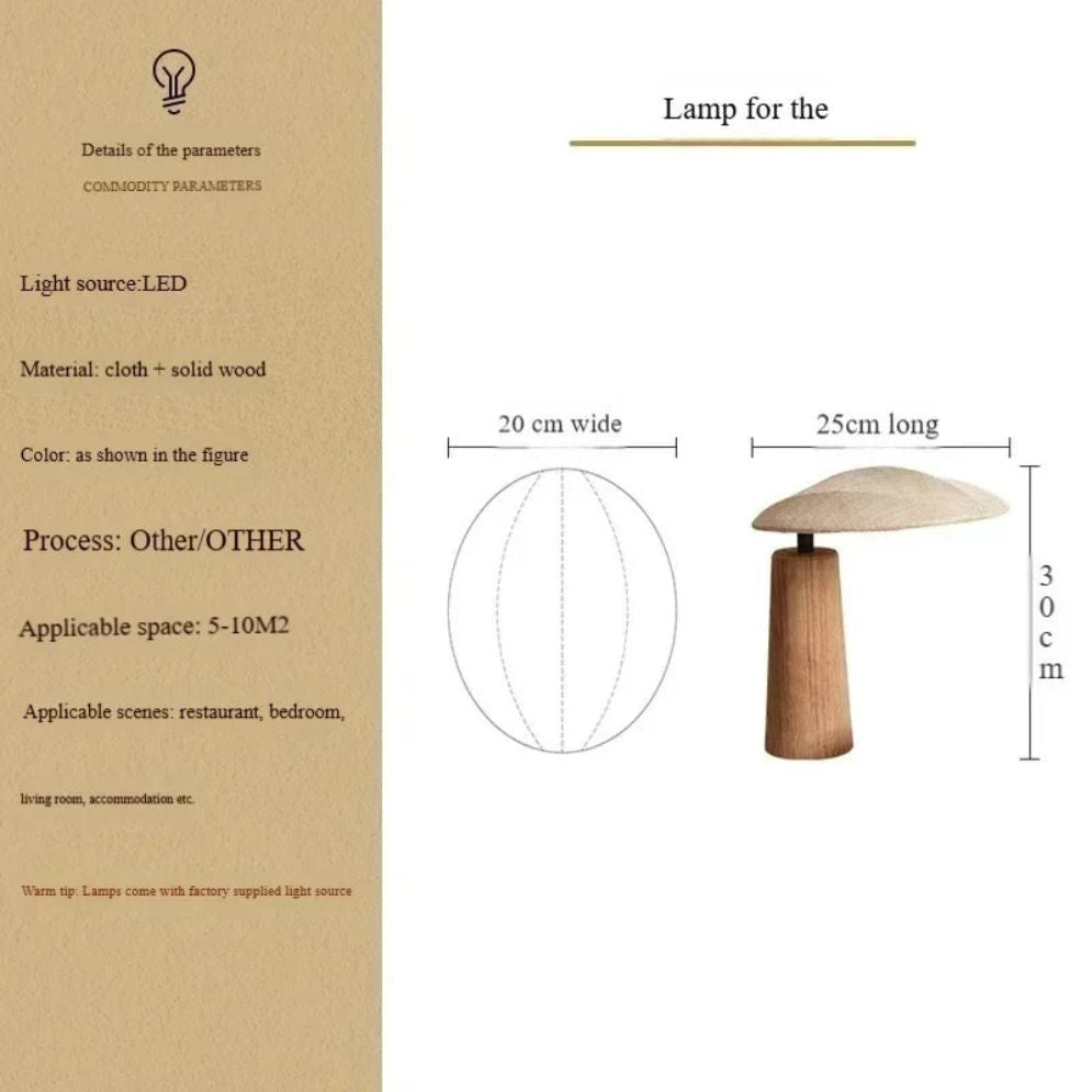 Lampe de Bureau Art Déco Scandinave en Bois - Lumiine
