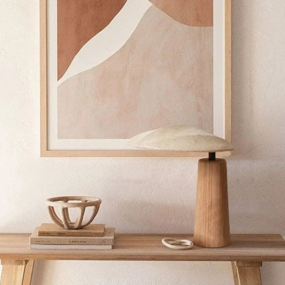 Lampe de Bureau Art Déco Scandinave en Bois - Lumiine