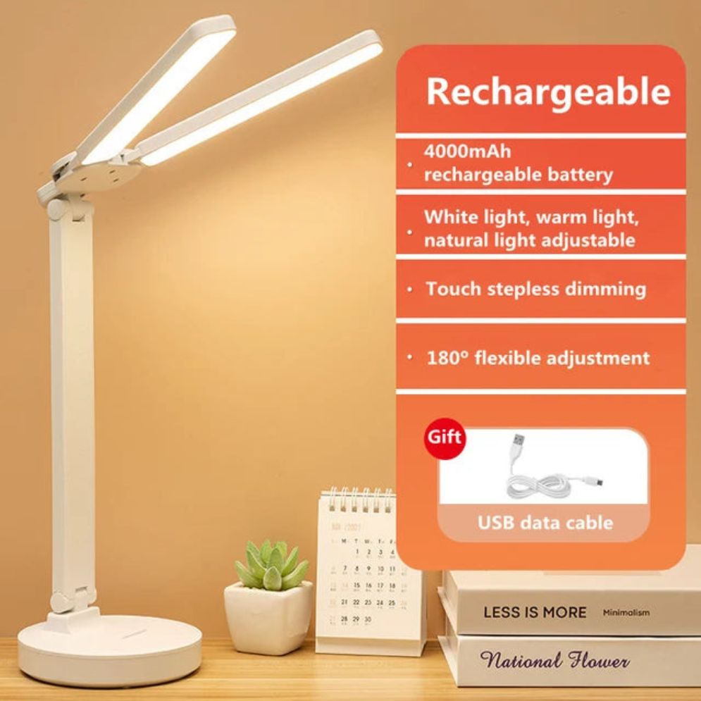 Lampe de Bureau Blanche à Led 3 Niveaux Touch - Lumiine