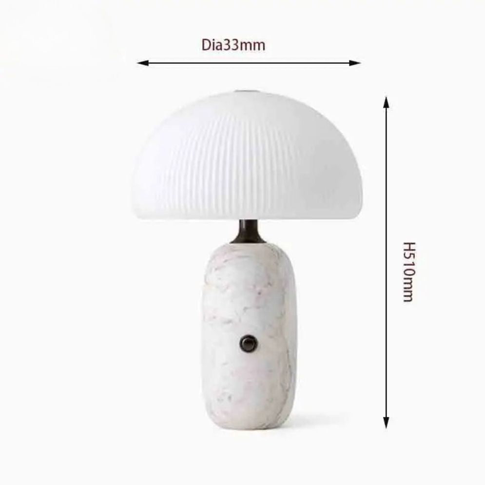 Lampe de Bureau en Marbre à Abat-jour Strié