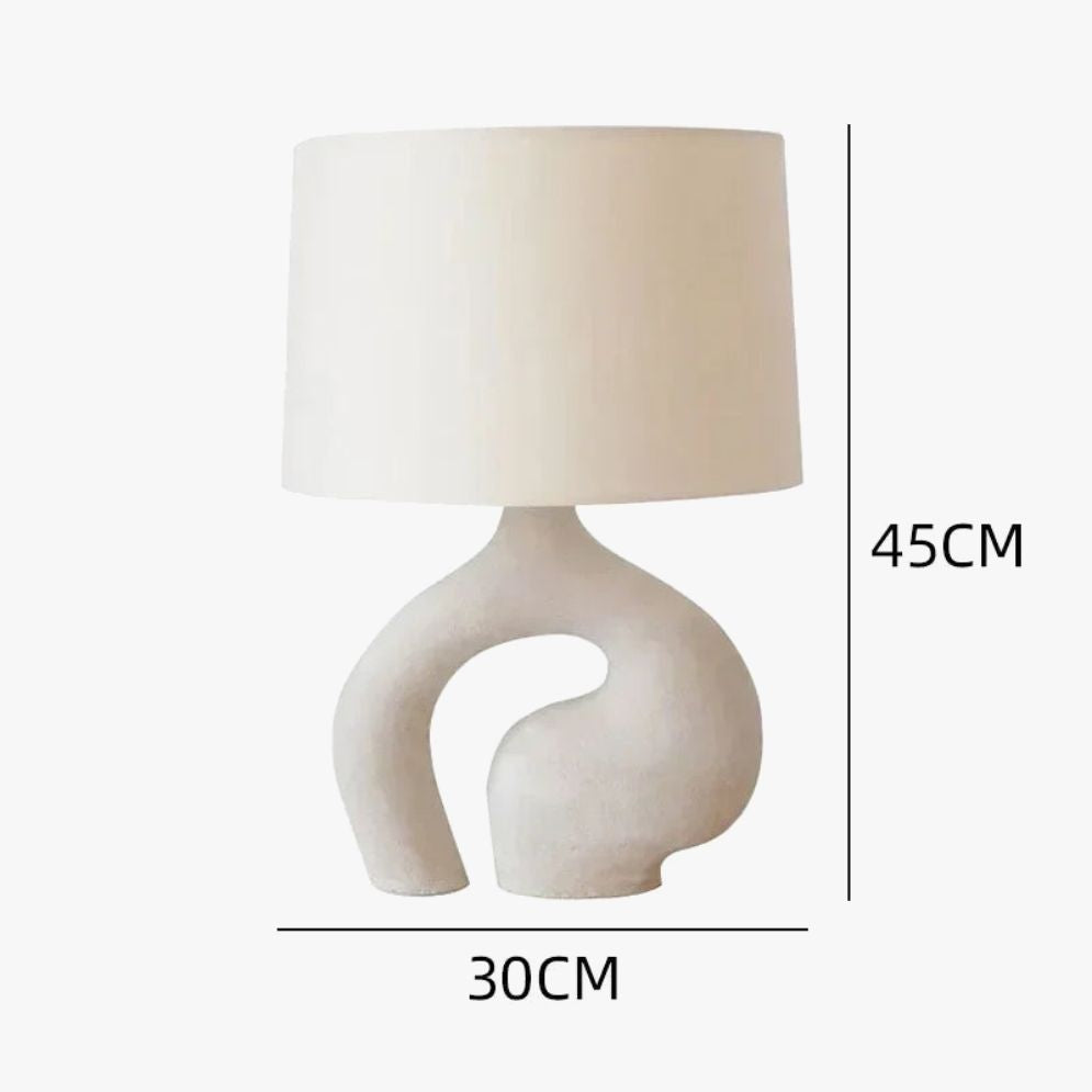 Lampe de Bureau en Tissu Blanc Style Art Déco - Lumiine