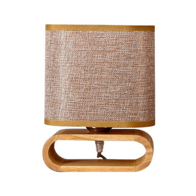 Lampe de Chevet en Bois Abat-Jour Tressé - Lumiine

