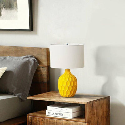 Lampe de Chevet Jaune Chic avec Abat-Jour Blanc ou Beige - Lumiine