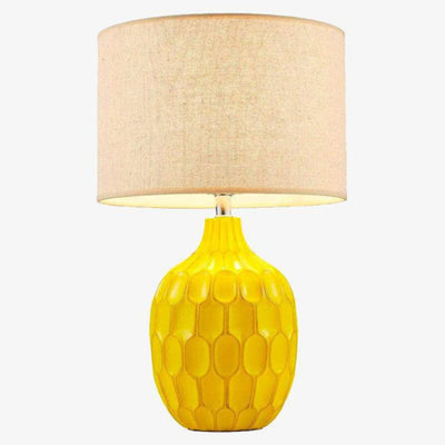 Lampe de Chevet Jaune Chic avec Abat-Jour Blanc ou Beige - Lumiine