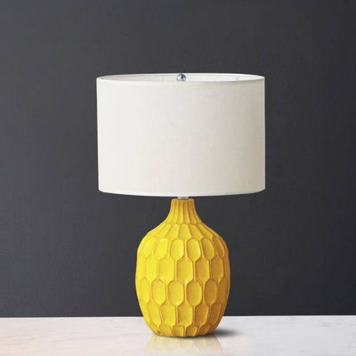 Lampe de Chevet Jaune Chic avec Abat-Jour Blanc ou Beige - Lumiine