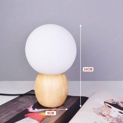 Lampe de Chevet Nordique à Boule en Bois - Lumiine
