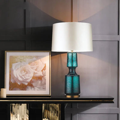 Lampe de Chevet Rétro En Verre et en Tissu
