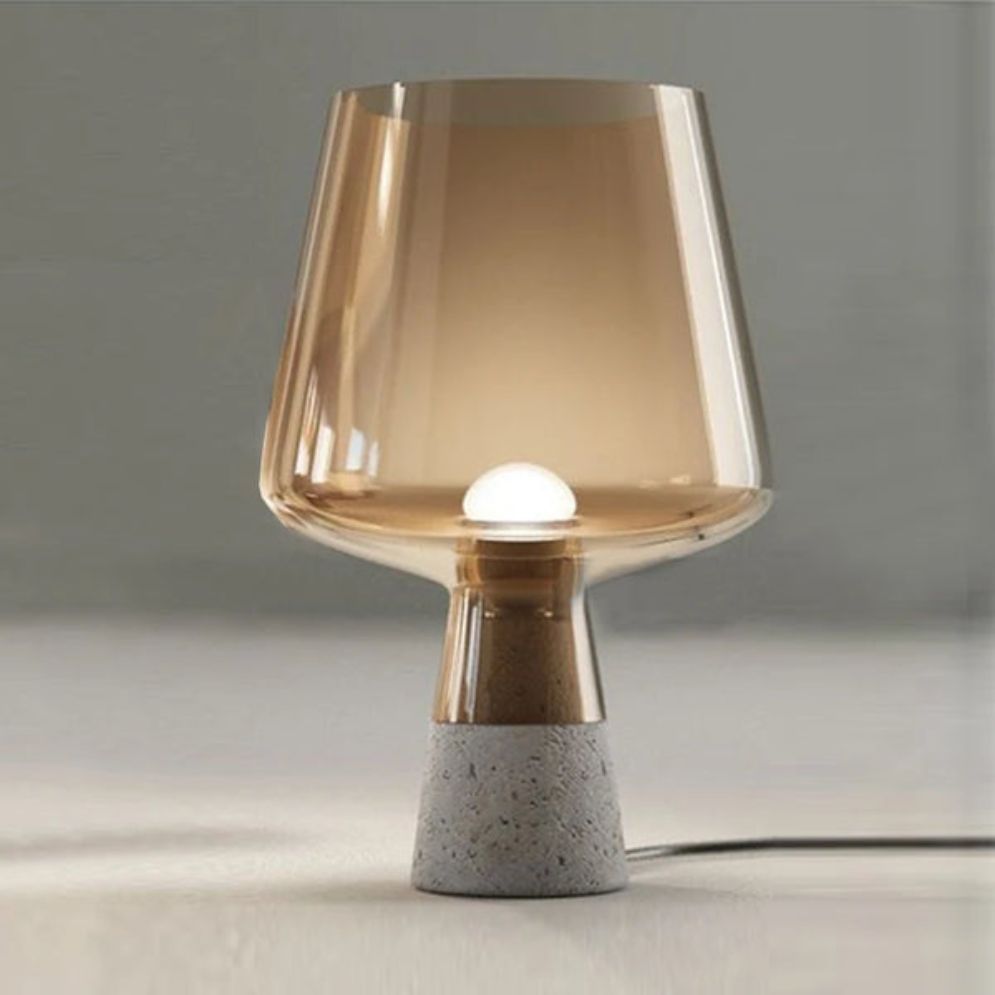 Lampe de Table Design en Verre et Ciment Bicolore - Lumiine