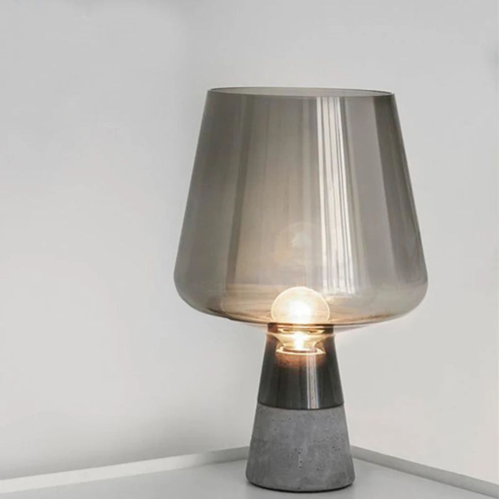 Lampe de Table Design en Verre et Ciment Bicolore - Lumiine