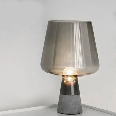 Lampe de Table Design en Verre et Ciment Bicolore - Lumiine