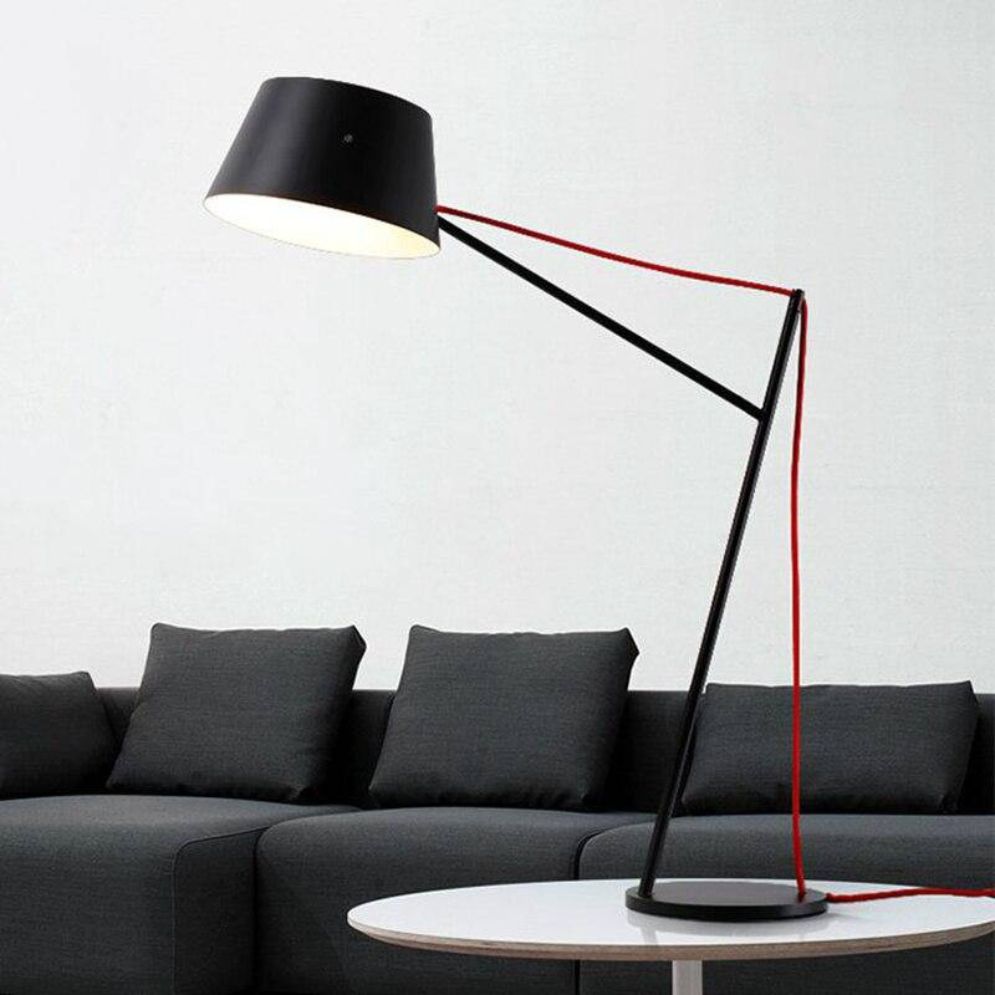 Lampe de Table Noire Design et Réglable Abat-Jour Tissu - Lumiine