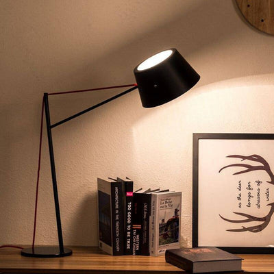 Lampe de Table Noire Design et Réglable Abat-Jour Tissu - Lumiine