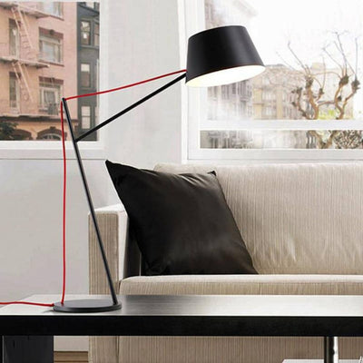 Lampe de Table Noire Design et Réglable Abat-Jour Tissu - Lumiine