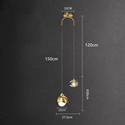 Lampe LED Suspendue en Verre Design Nordique pour Hôtel - Lumiine