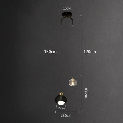 Lampe LED Suspendue en Verre Design Nordique pour Hôtel - Lumiine
