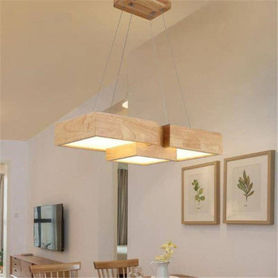 Lustre Lampe Bois Nordique pour Salon Chambre Salle à Manger - Lumiine